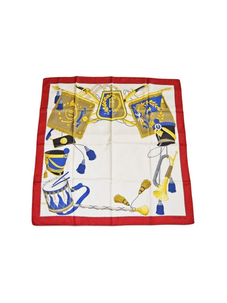 Celine Scarf Vintage Taiko Silk Red White